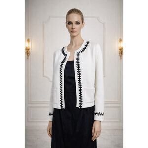 ✨ Maje Paris Contrast Stitch Cropped Cardigan – Chic Parisian Knit ✨